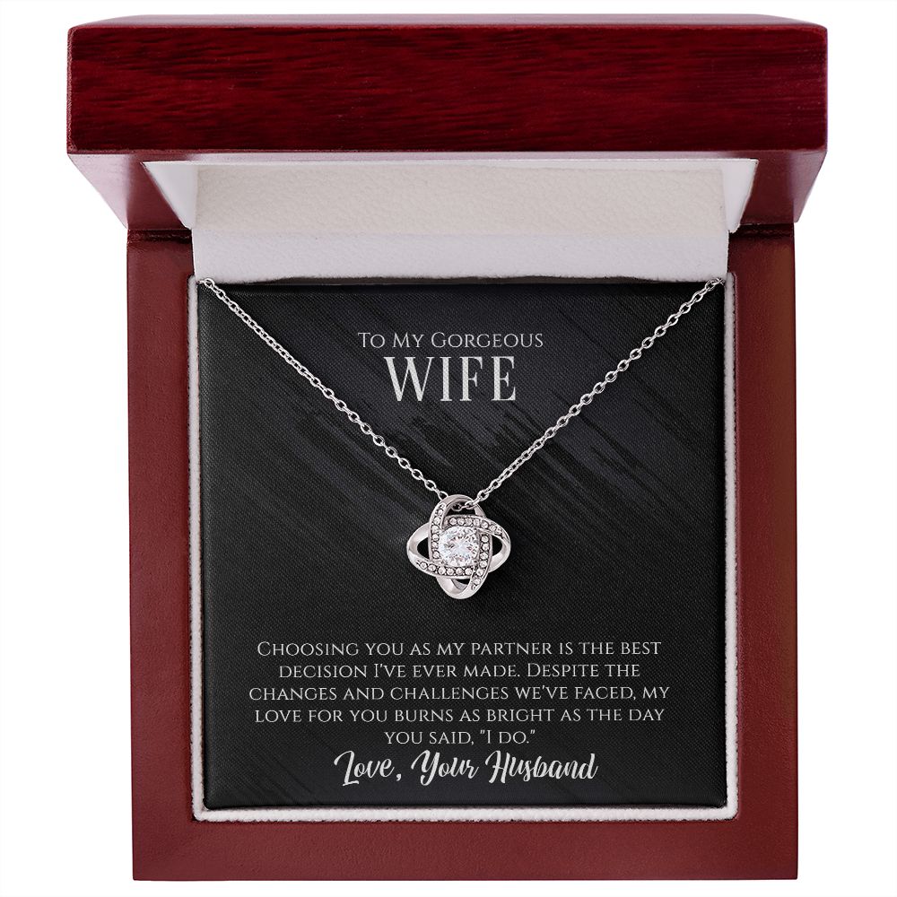 To My Wife - Best Decision - Love Knot Necklace