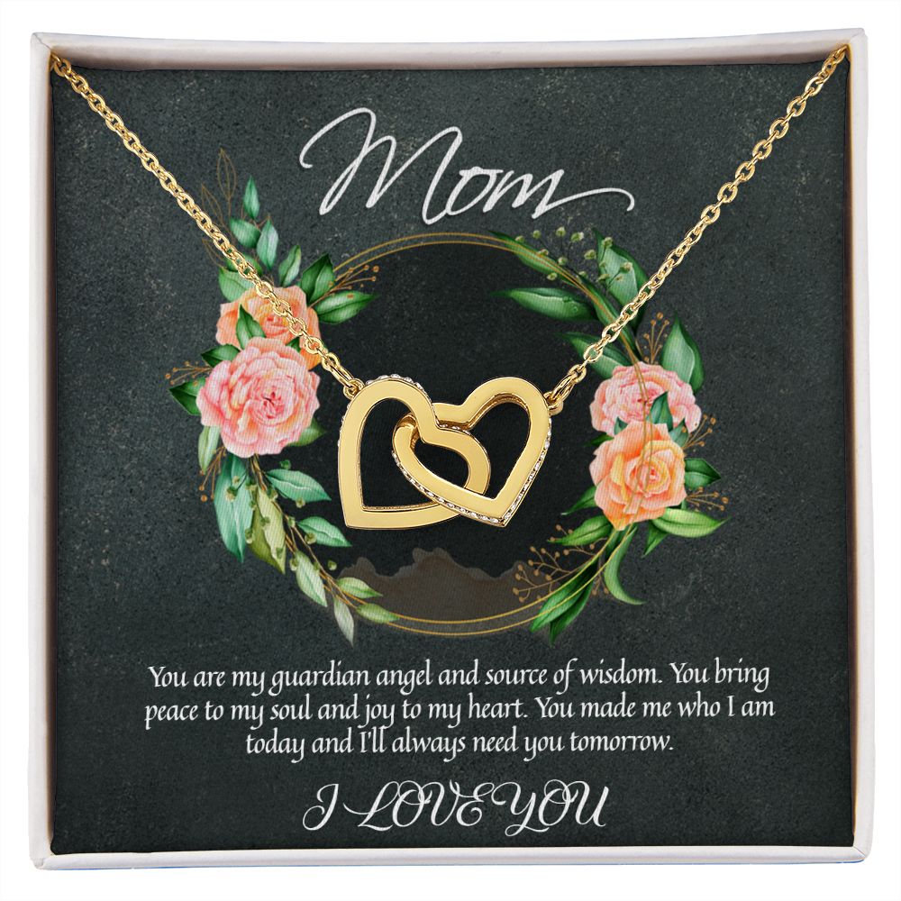 To My Mom - Source of Wisdom - Interlocking Hearts Necklace